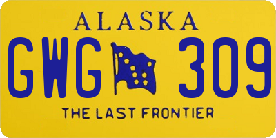 AK license plate GWG309