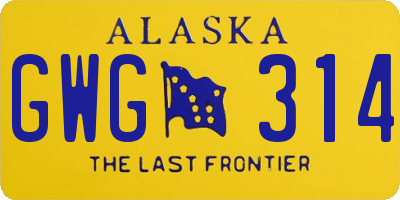 AK license plate GWG314