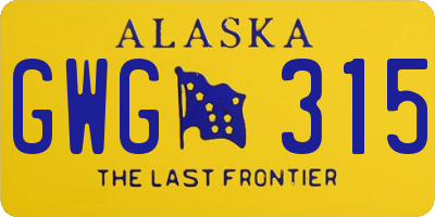 AK license plate GWG315
