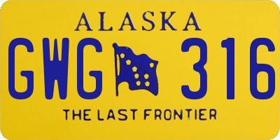 AK license plate GWG316