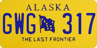 AK license plate GWG317