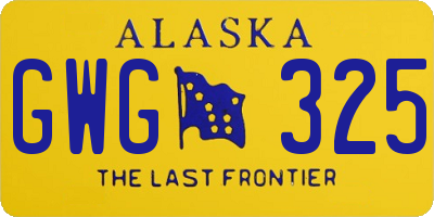 AK license plate GWG325