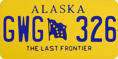 AK license plate GWG326