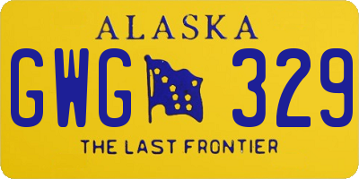 AK license plate GWG329