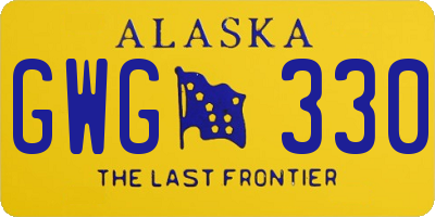 AK license plate GWG330