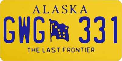 AK license plate GWG331