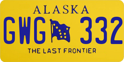 AK license plate GWG332