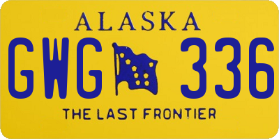 AK license plate GWG336