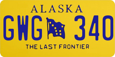 AK license plate GWG340