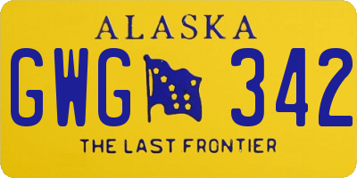 AK license plate GWG342