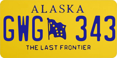 AK license plate GWG343