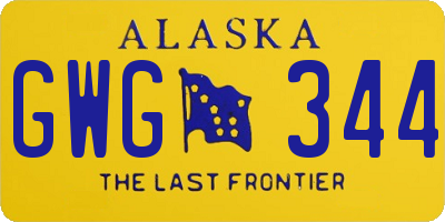 AK license plate GWG344