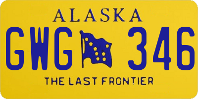 AK license plate GWG346