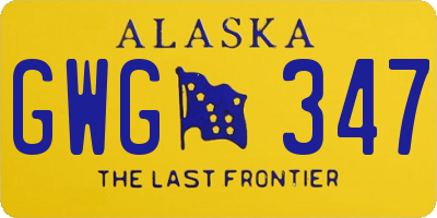 AK license plate GWG347