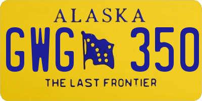 AK license plate GWG350