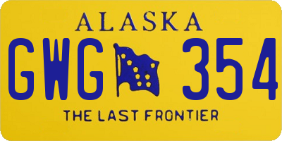 AK license plate GWG354