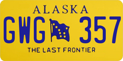 AK license plate GWG357