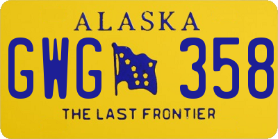 AK license plate GWG358