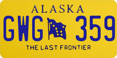 AK license plate GWG359