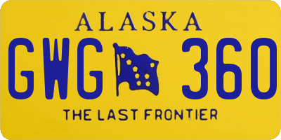 AK license plate GWG360