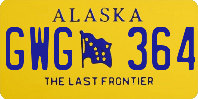 AK license plate GWG364