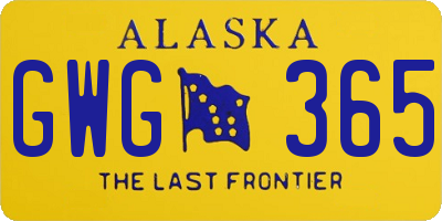 AK license plate GWG365
