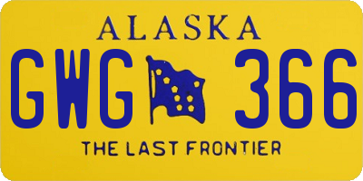 AK license plate GWG366