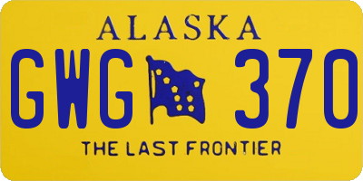 AK license plate GWG370