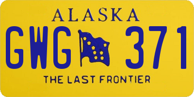 AK license plate GWG371