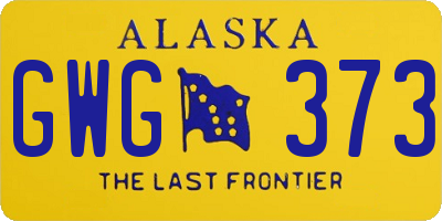 AK license plate GWG373
