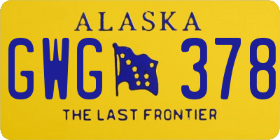 AK license plate GWG378