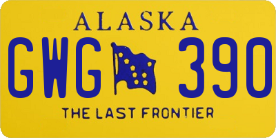 AK license plate GWG390