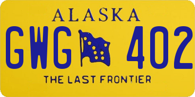 AK license plate GWG402