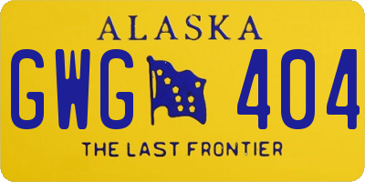 AK license plate GWG404