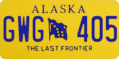 AK license plate GWG405