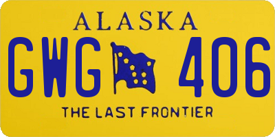 AK license plate GWG406