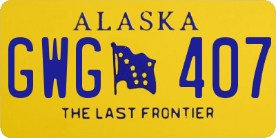 AK license plate GWG407