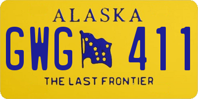 AK license plate GWG411