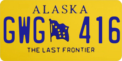 AK license plate GWG416