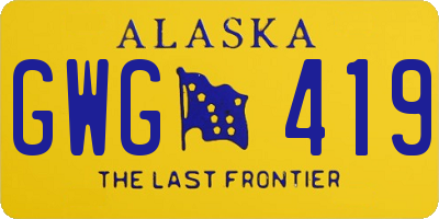 AK license plate GWG419