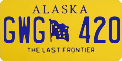 AK license plate GWG420