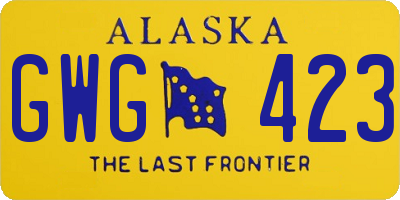 AK license plate GWG423