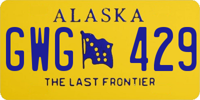 AK license plate GWG429
