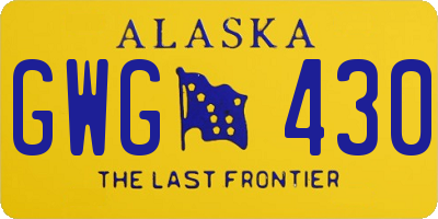 AK license plate GWG430