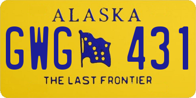 AK license plate GWG431