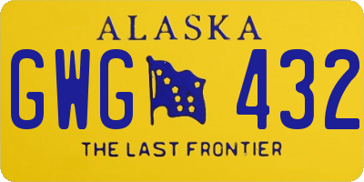AK license plate GWG432