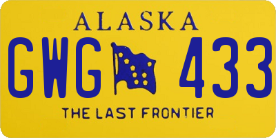 AK license plate GWG433