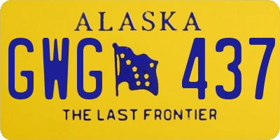 AK license plate GWG437