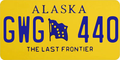 AK license plate GWG440