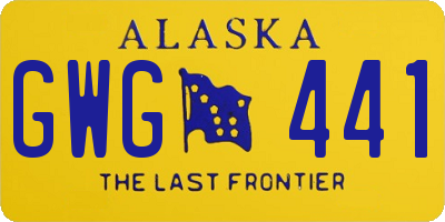 AK license plate GWG441